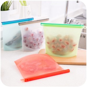 2018 New Products Fresh Fridge Food Preservation Bag, Reusable Silicone Food Storage Bag