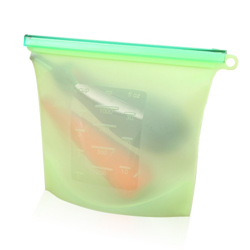 Reusable Snack Bags Preservation Bag, Anti Bacteria Stand up Reusable Silicone Food Storage Bag