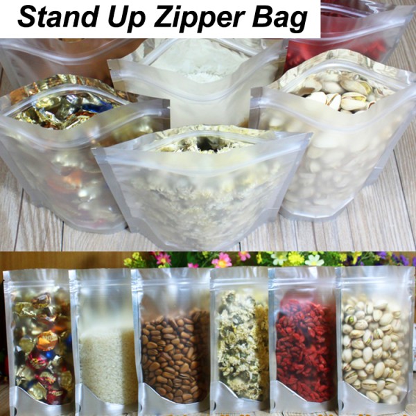 Factory Wholesale Stand Up Food Plastic Bag, Different Types Stand Up Plastic Poly Bag