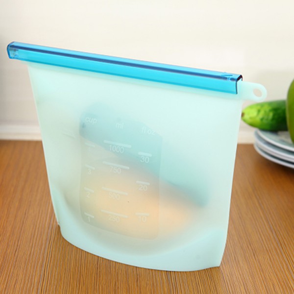 Anti Odor Stand up Reusable Silicone Storage Bag, FDA Passed Sealed Reusable Silicone Food Reusable Preservation bag