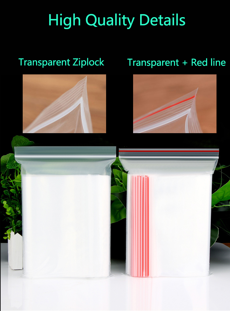 Wholesale Transparent PE Plastic Packaging Ziplock, High Quality Soft ...